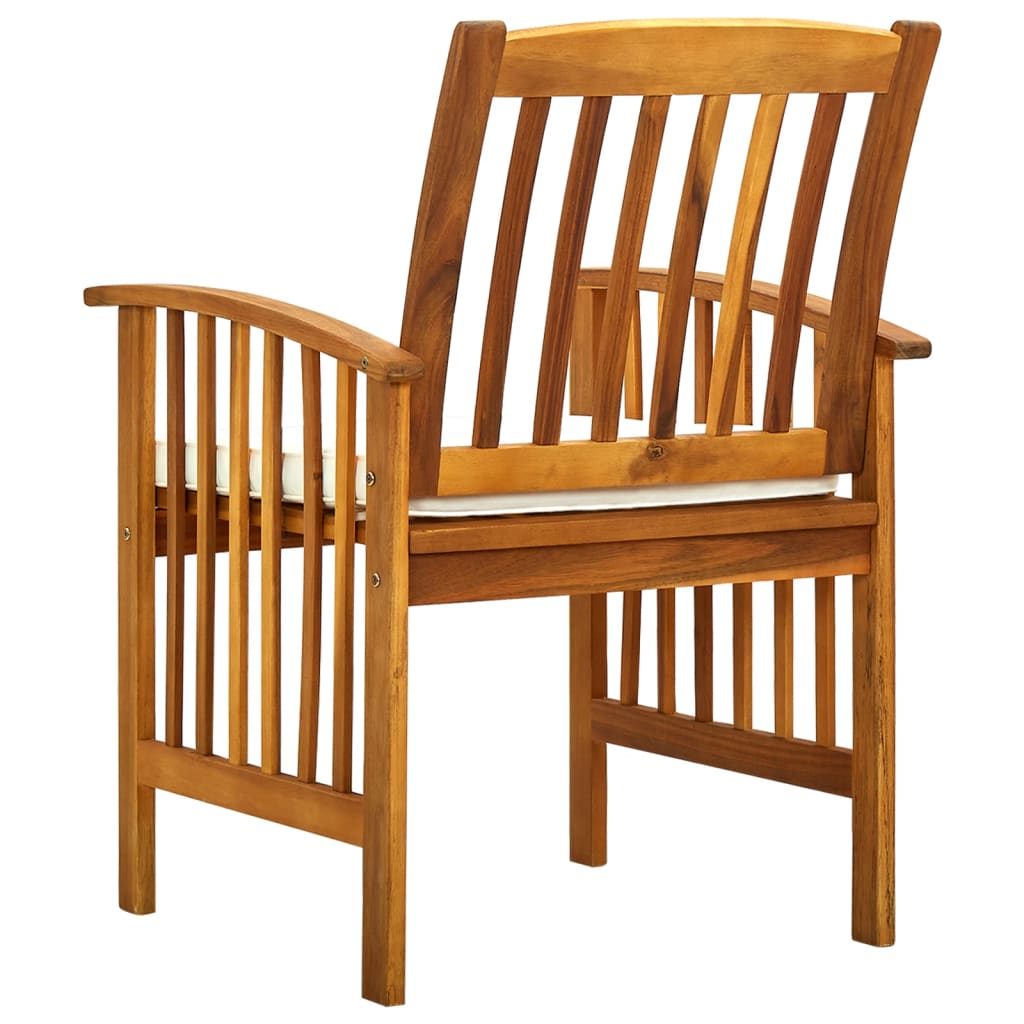 Cadeiras de jantar p/ jardim 2 pcs c/ almofadões acácia maciça - Image 5