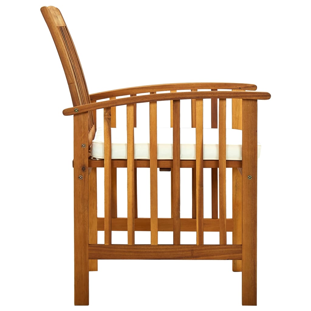 Cadeiras de jantar p/ jardim 2 pcs c/ almofadões acácia maciça - Image 6