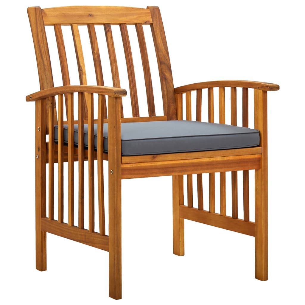 Cadeiras de jantar p/ jardim 2 pcs c/ almofadões acácia maciça - Image 2