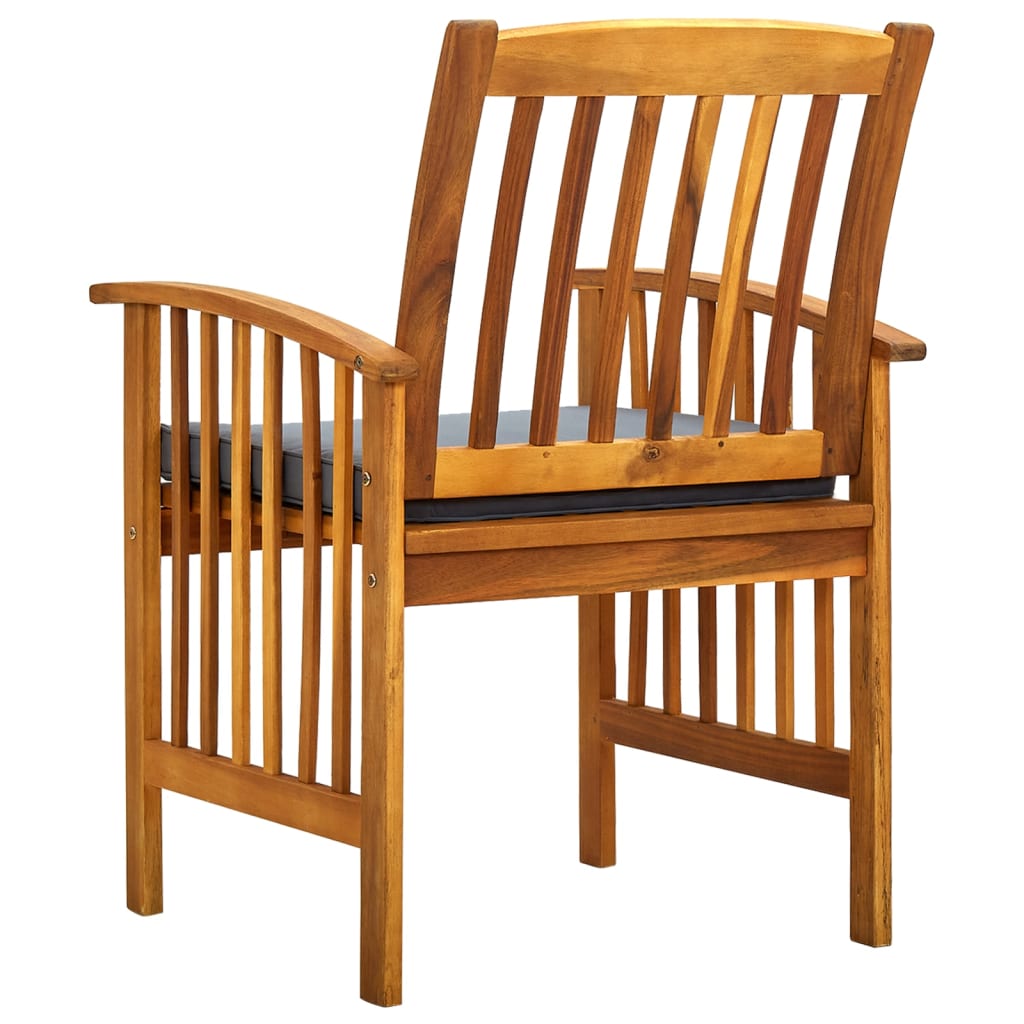 Cadeiras de jantar p/ jardim 2 pcs c/ almofadões acácia maciça - Image 5
