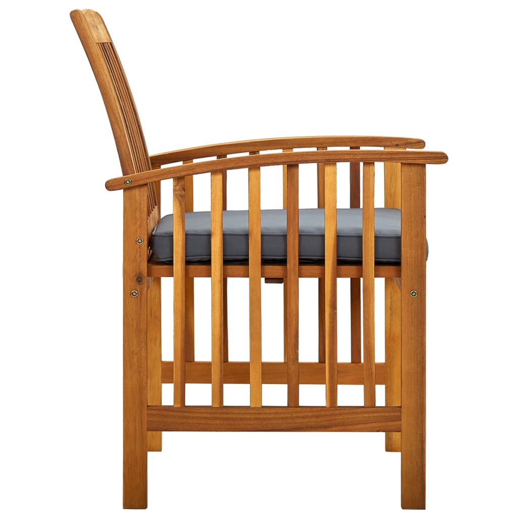 Cadeiras de jantar p/ jardim 2 pcs c/ almofadões acácia maciça - Image 6