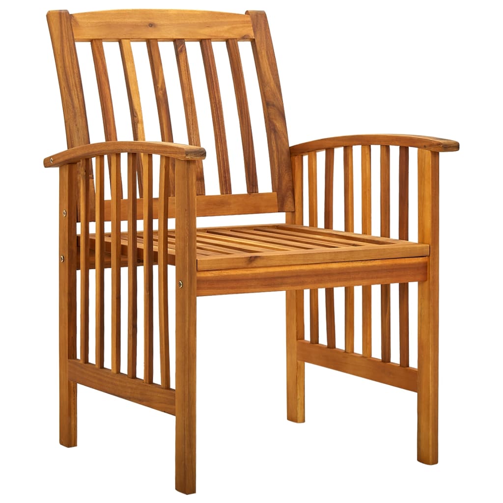 Cadeiras de jantar p/ jardim 3 pcs c/ almofadões acácia maciça - Image 3