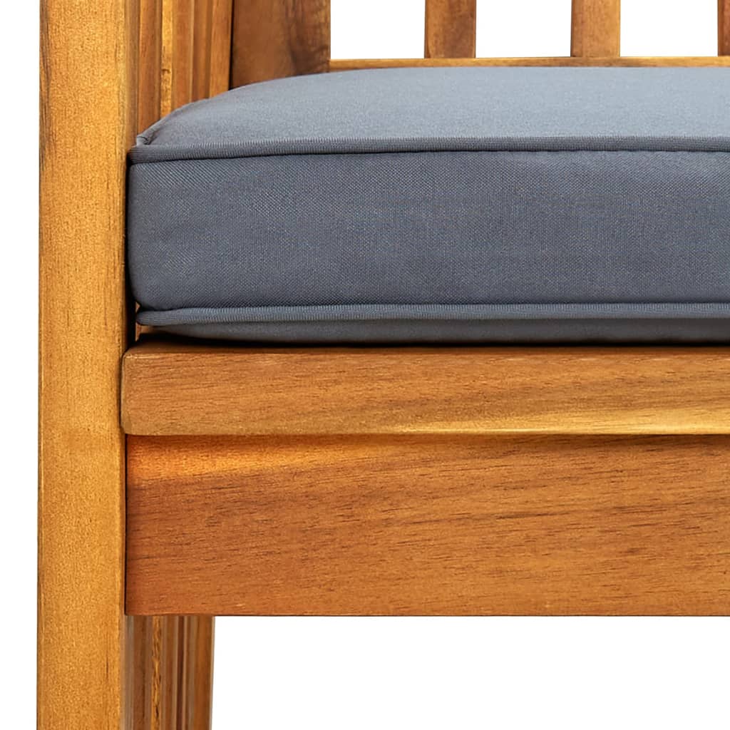 Cadeiras de jantar p/ jardim 3 pcs c/ almofadões acácia maciça - Image 8