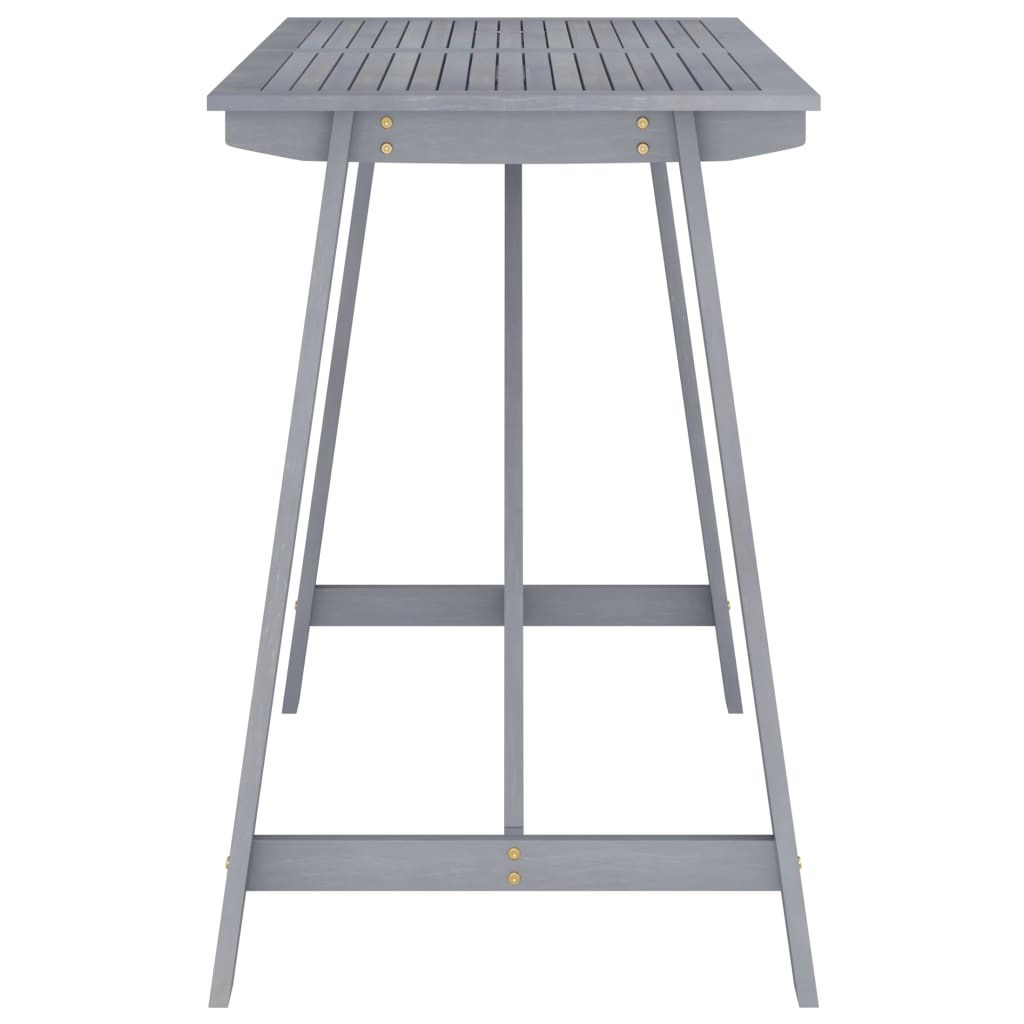 Mesa de bar para jardim 140x70x104 cm acácia maciça cinzento - Image 3