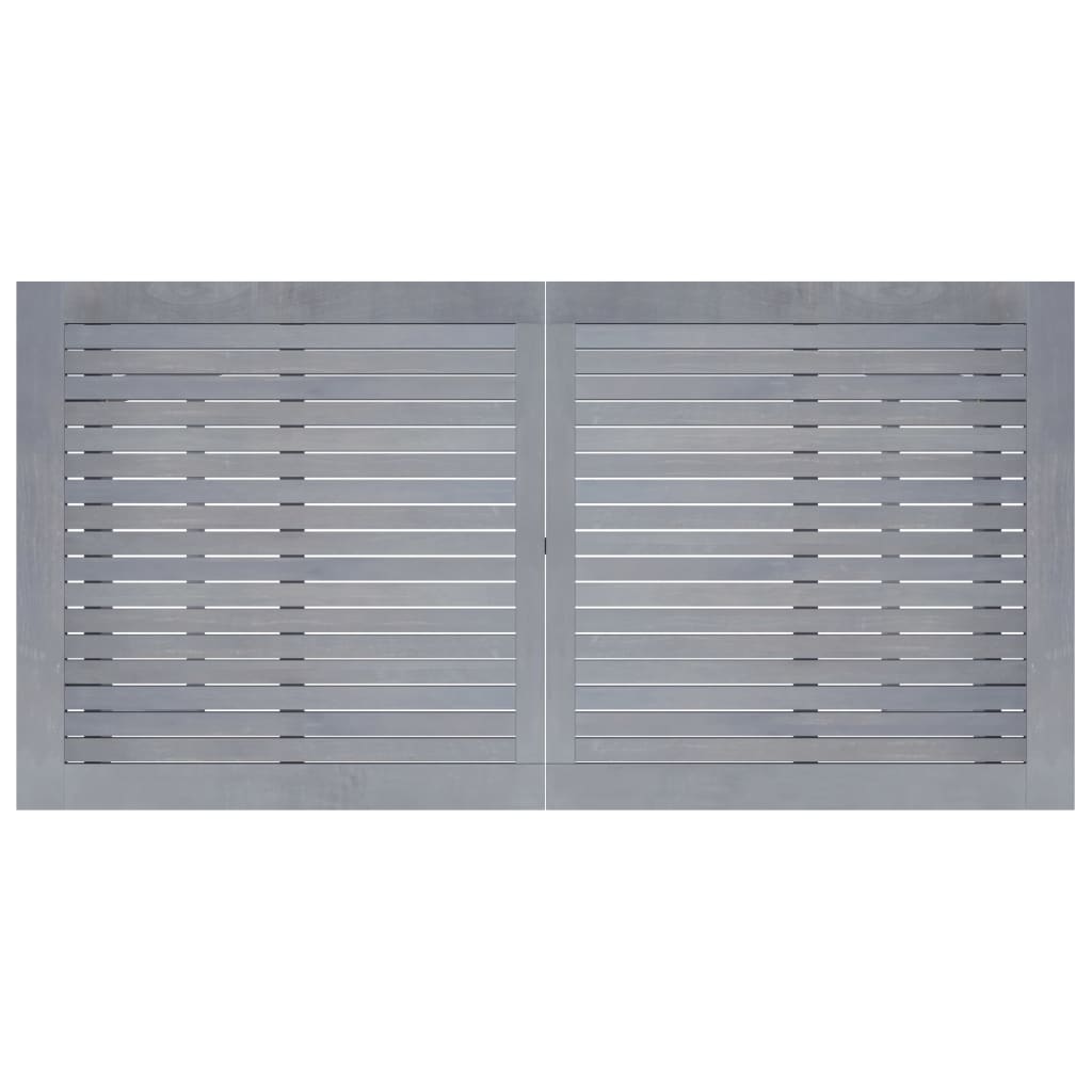 Mesa de bar para jardim 140x70x104 cm acácia maciça cinzento - Image 5