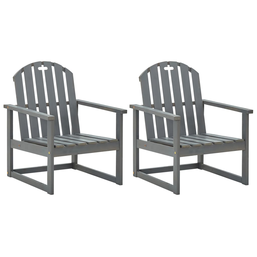 Cadeirões de jardim 2 pcs madeira de acácia maciça cinzento