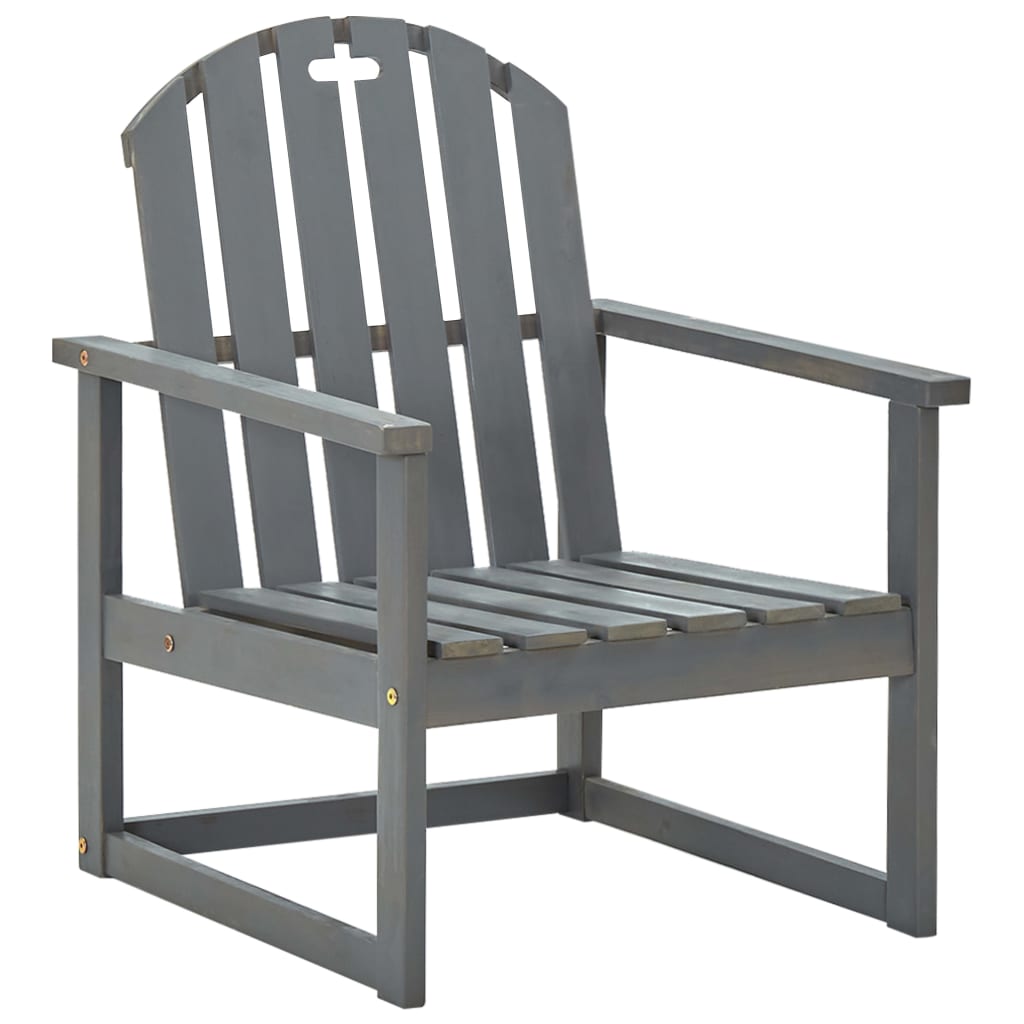 Cadeirões de jardim 2 pcs madeira de acácia maciça cinzento - Image 2