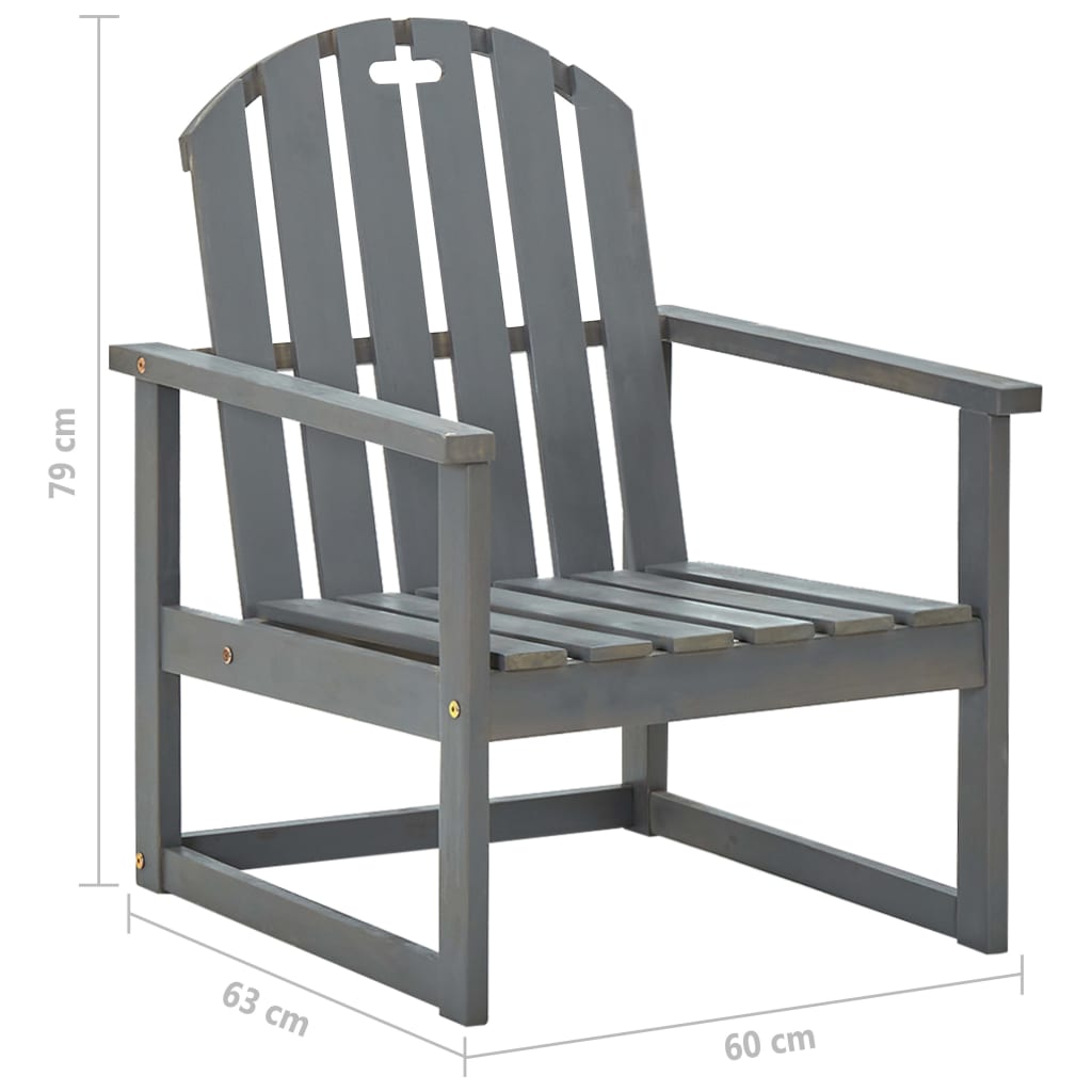 Cadeirões de jardim 2 pcs madeira de acácia maciça cinzento - Image 8
