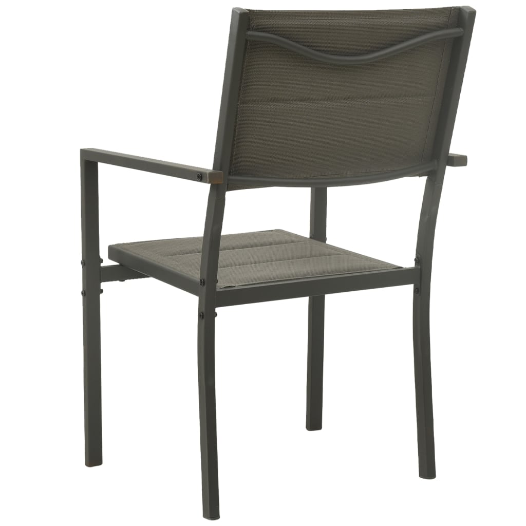 Cadeiras de jardim 4 pcs textilene e aço cinzento/antracite - Image 5