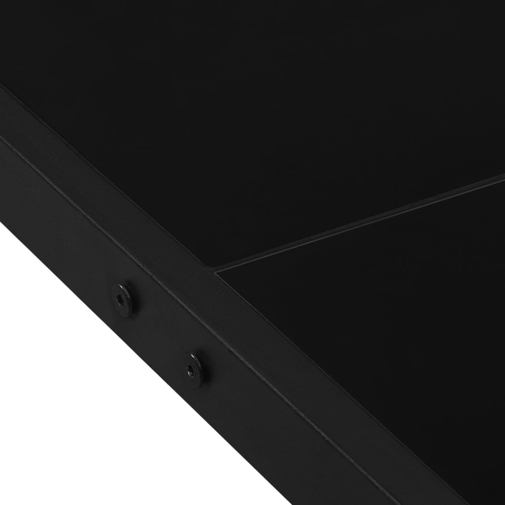 Mesa de jardim 130x130x72 cm aço e vidro preto - Image 4