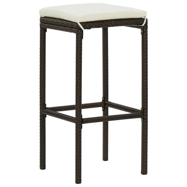 3 pcs conjunto de bar vime PE castanho - Image 6