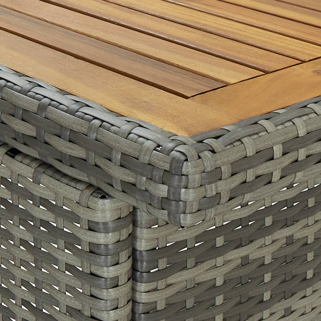 3 pcs conjunto de bar vime PE cinzento - Image 6