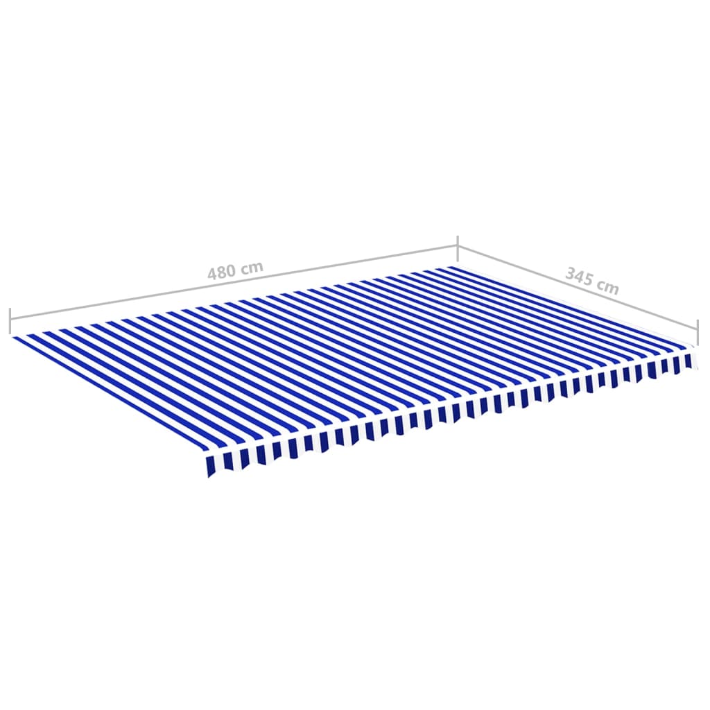 Tecido de substituição para toldo 5x3,5 m azul e branco - Image 6