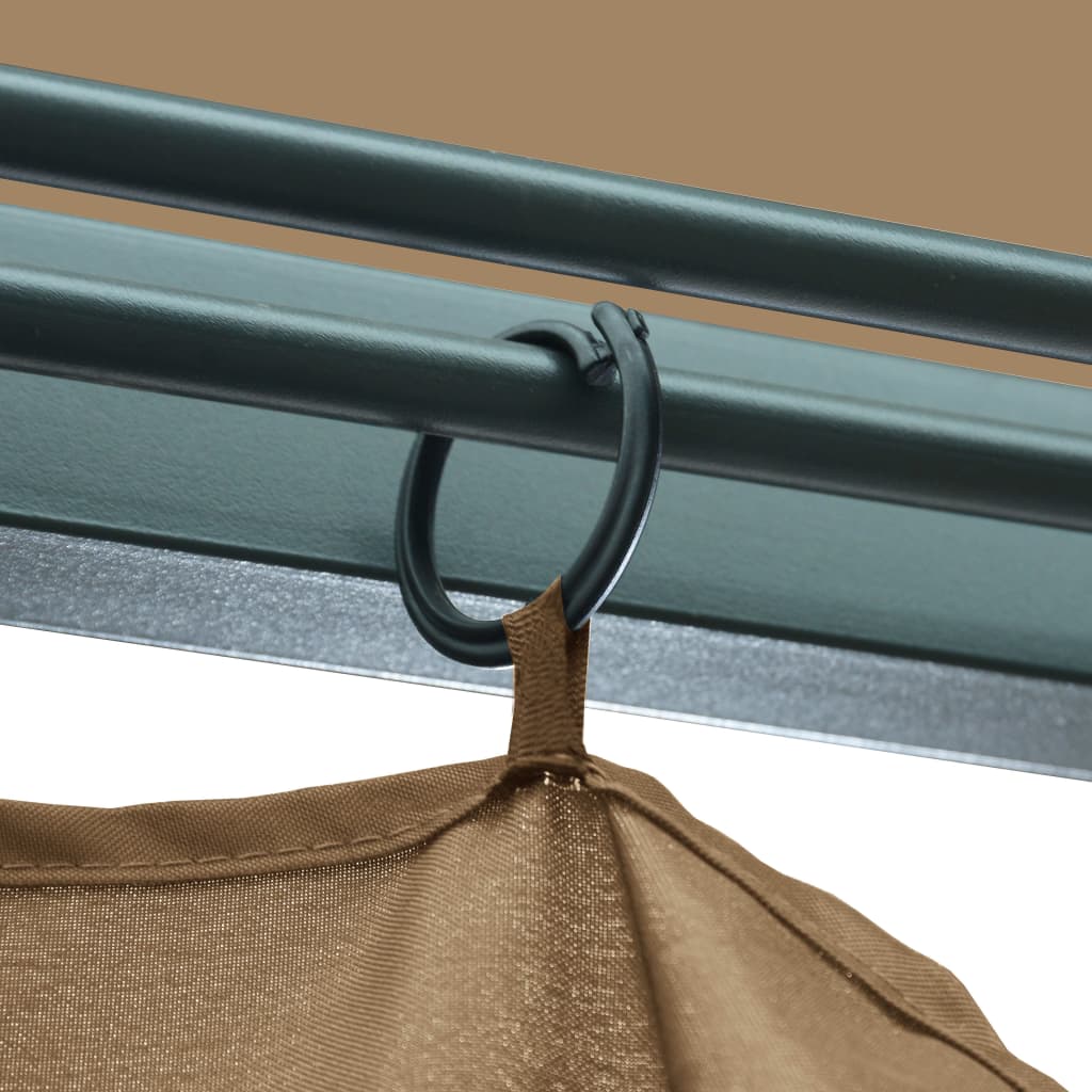 Gazebo com cortina 400x300 cm alumínio cinzento-acastanhado - Image 10