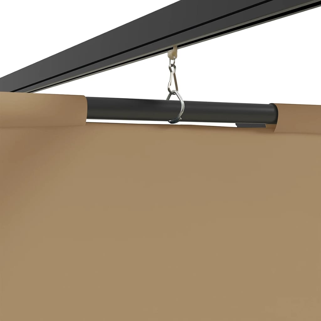 Gazebo com cortinas 3x3 m aço cinzento-acastanhado - Image 4