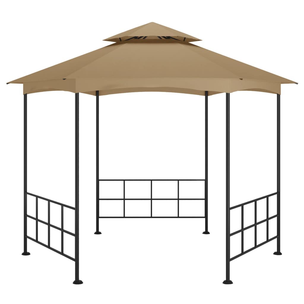 Gazebo com paredes laterais 3,1x2,7 m cinzento-acastanhado - Image 3