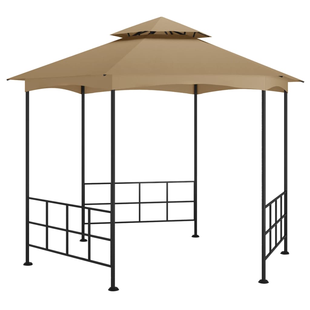 Gazebo com paredes laterais 3,1x2,7 m cinzento-acastanhado - Image 4