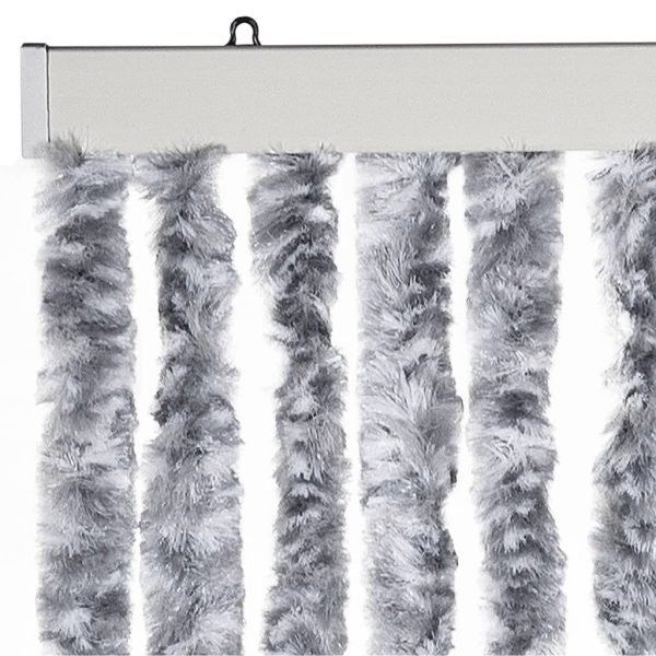 Cortina anti-insetos 56x200 cm chenille prateado - Image 3
