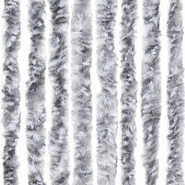 Cortina anti-insetos 56x200 cm chenille prateado - Image 5