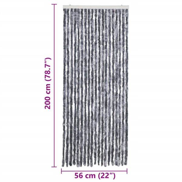 Cortina anti-insetos 56x200 cm chenille prateado - Image 6