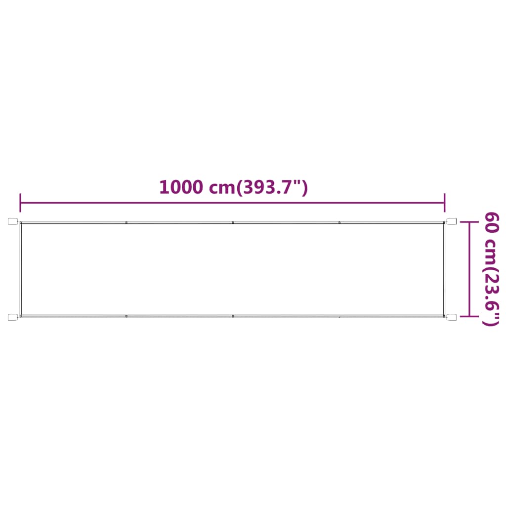 Toldo vertical 60x1000 cm tecido oxford branco - Image 5