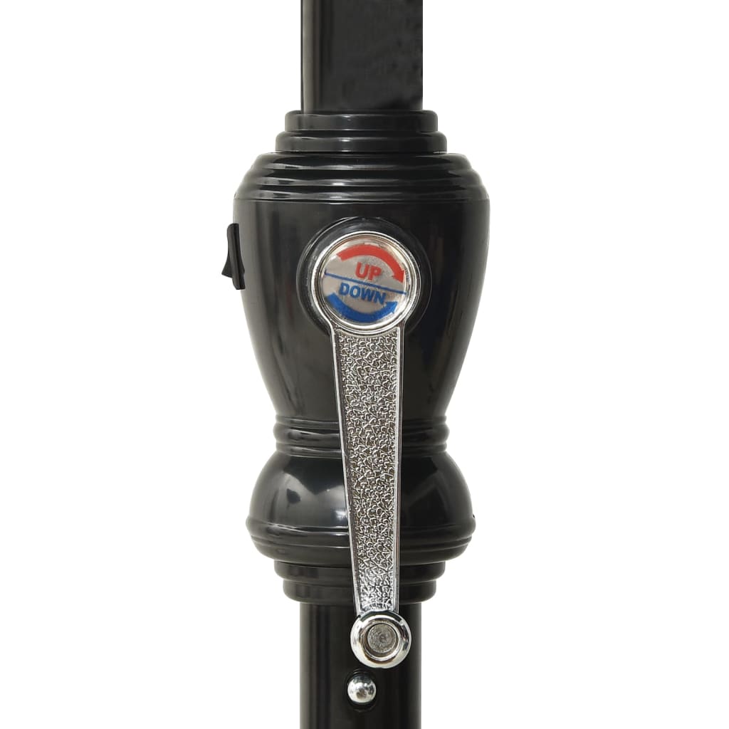 Guarda-sol com luzes LED e poste de aço 2x3 m terracota - Image 8