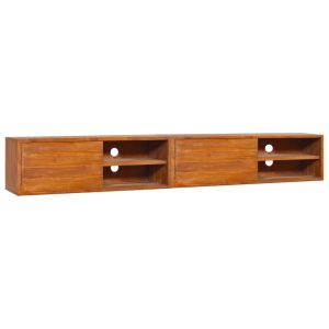 Armário de parede para TV 180x30x30 cm madeira de teca maciça