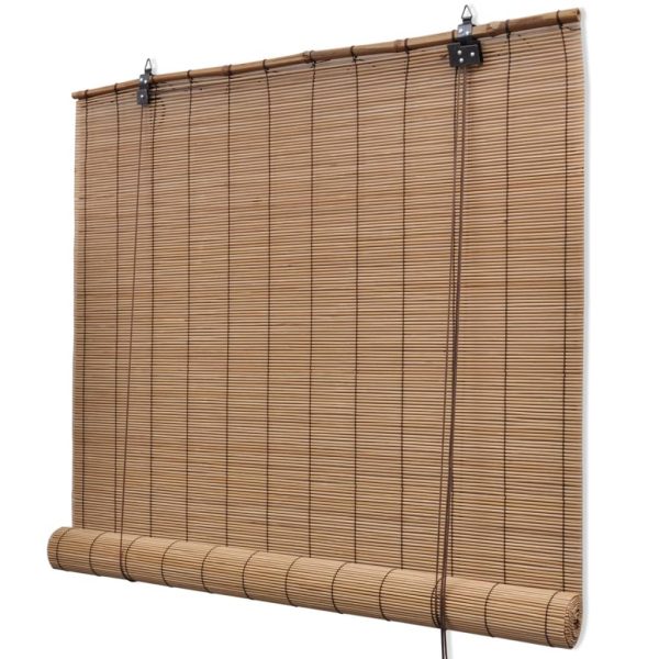 Estores de rolo 2 pcs 80 x 160 cm bambu castanho - Image 3