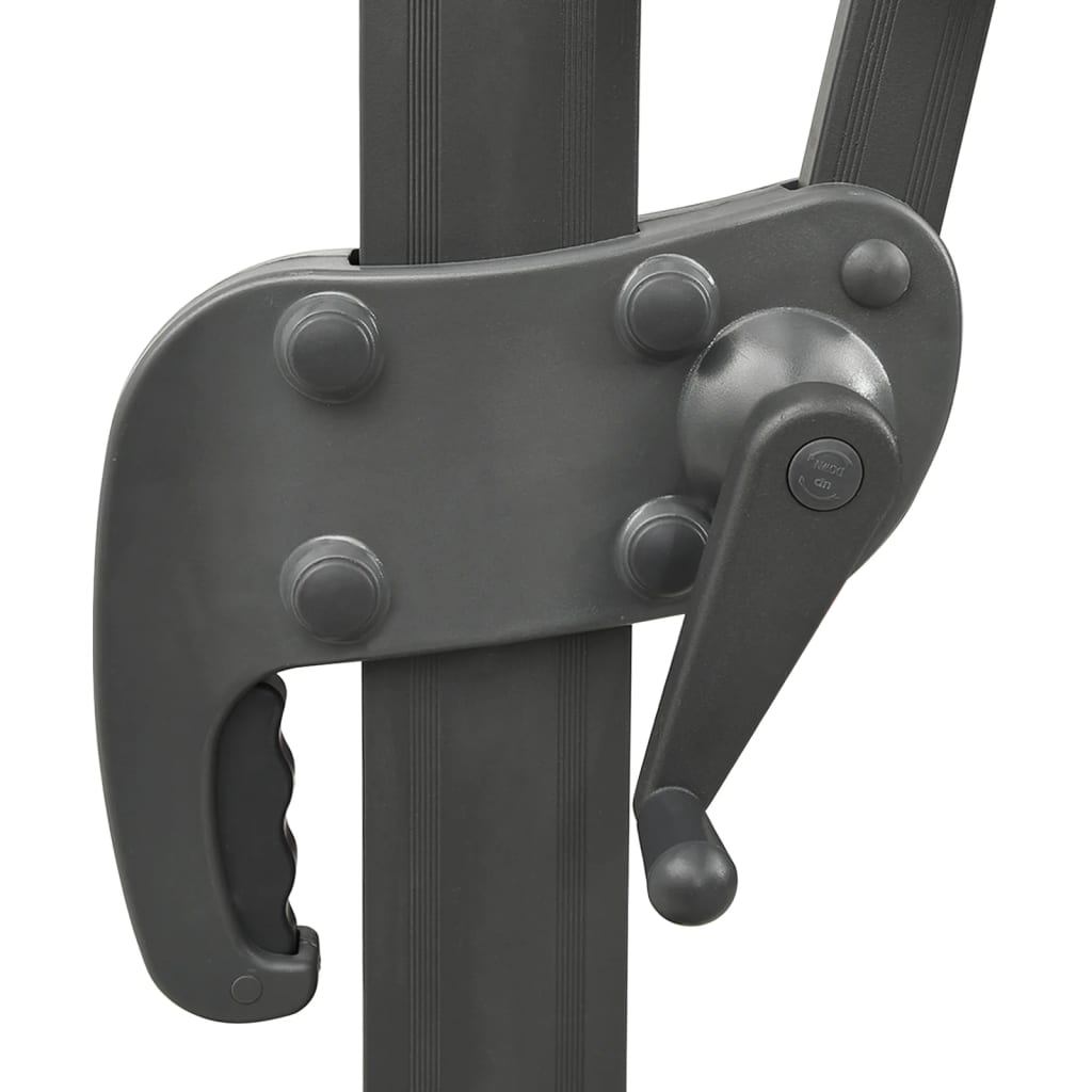 Guarda-sol cantilever com toldo duplo 300x300 cm preto - Image 5