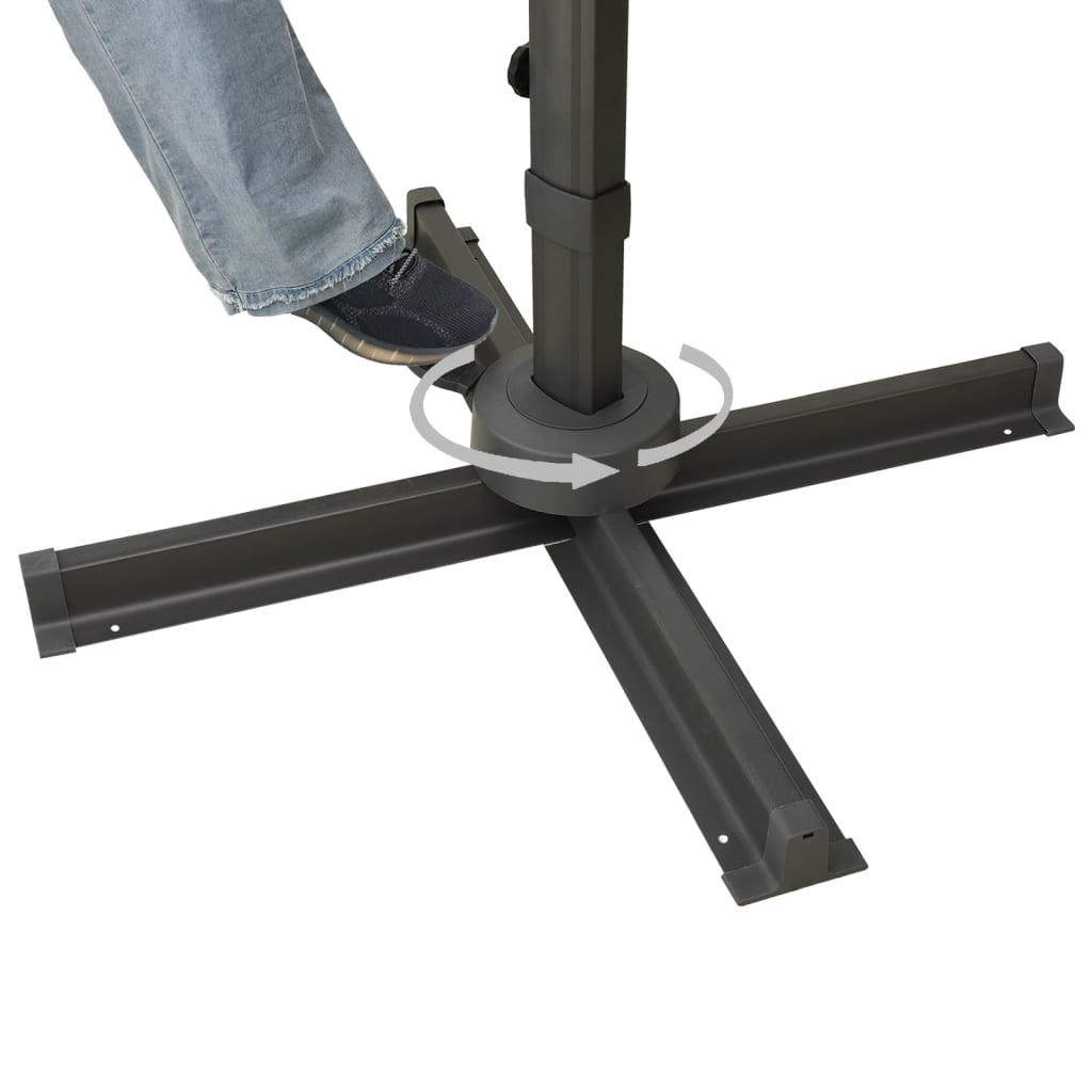 Guarda-sol cantilever com toldo duplo 300x300 cm preto - Image 6