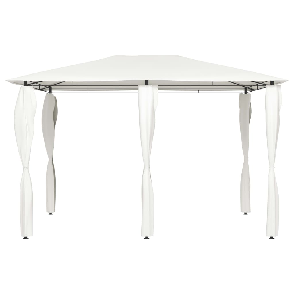 Gazebo 3x4x2,6 m com capas para postes 160 g/m² cor creme - Image 2