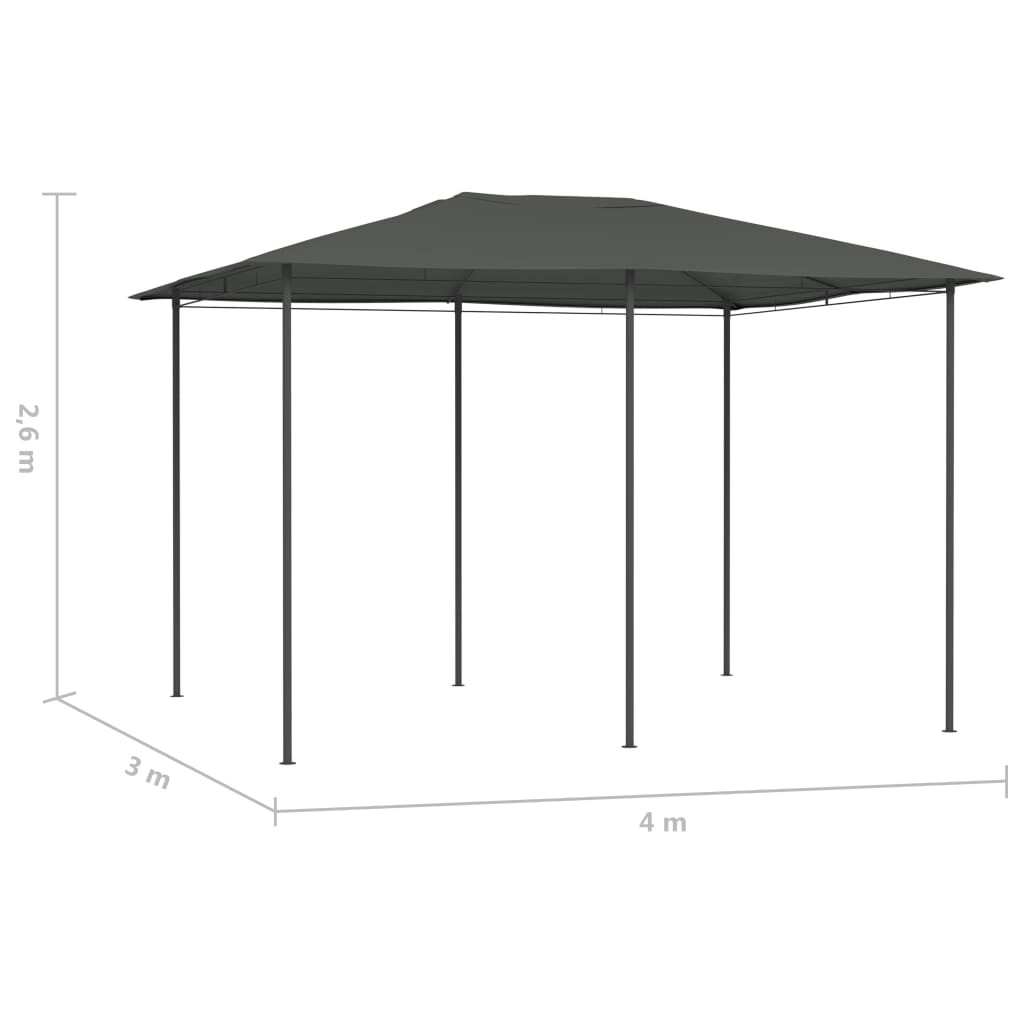 Gazebo 3x4x2,6 m 160 g/m² antracite - Image 4