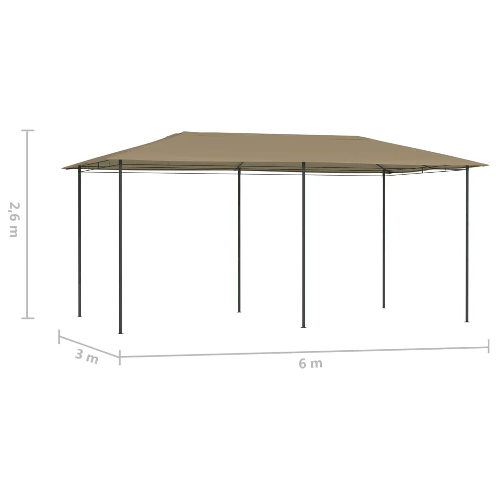 Gazebo 3x6x2,6 m 160 g/m² cinzento-acastanhado - Image 4