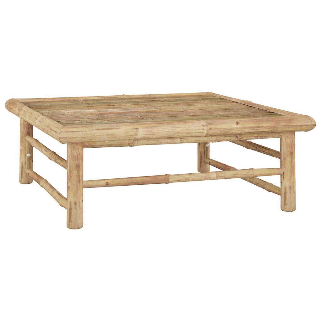 3 pcs conj. lounge jardim em bambu c/ almofadões cinza-escuro - Image 6