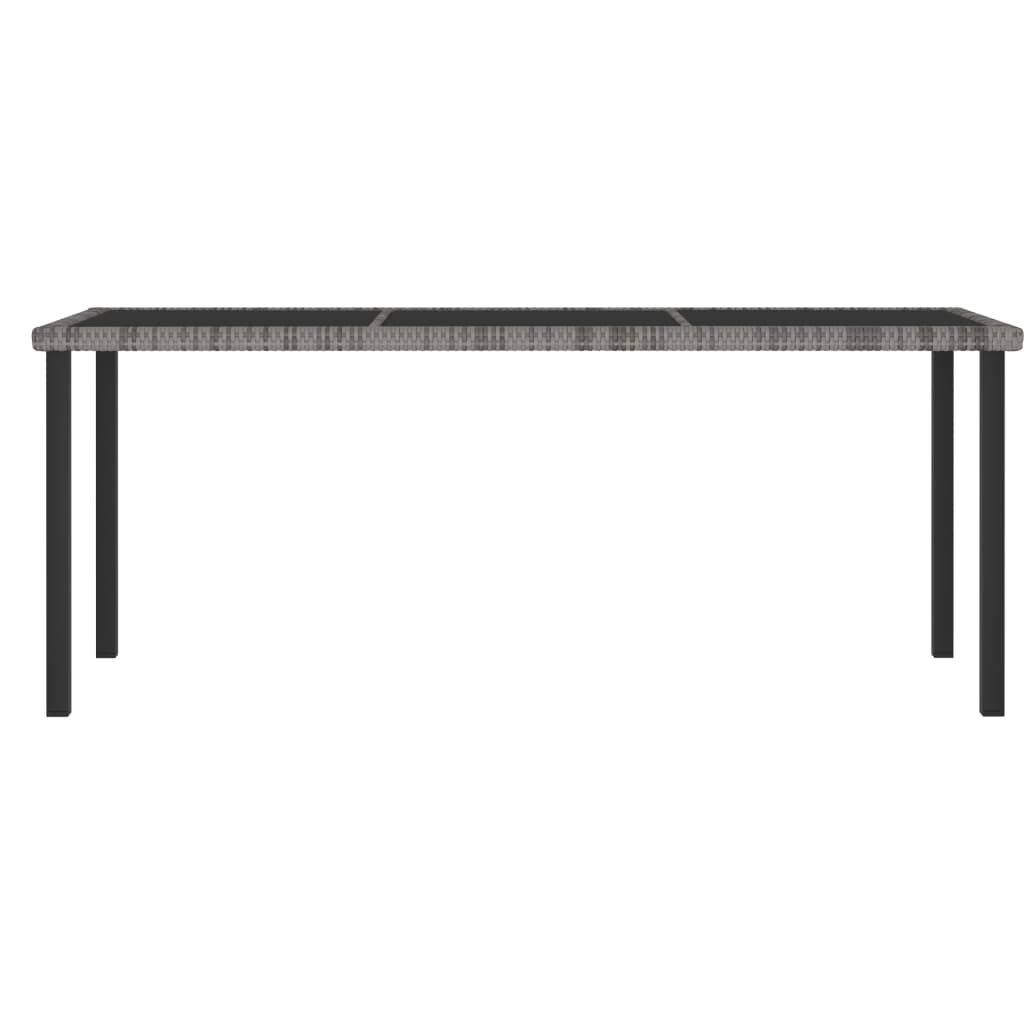 Mesa de jantar para jardim 180x70x73 cm vime PE cinzento - Image 2