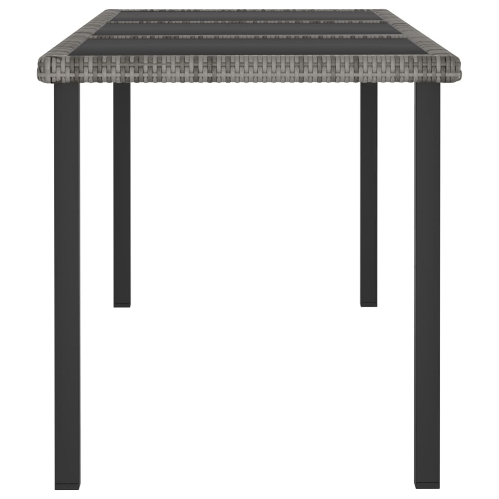 Mesa de jantar para jardim 180x70x73 cm vime PE cinzento - Image 3