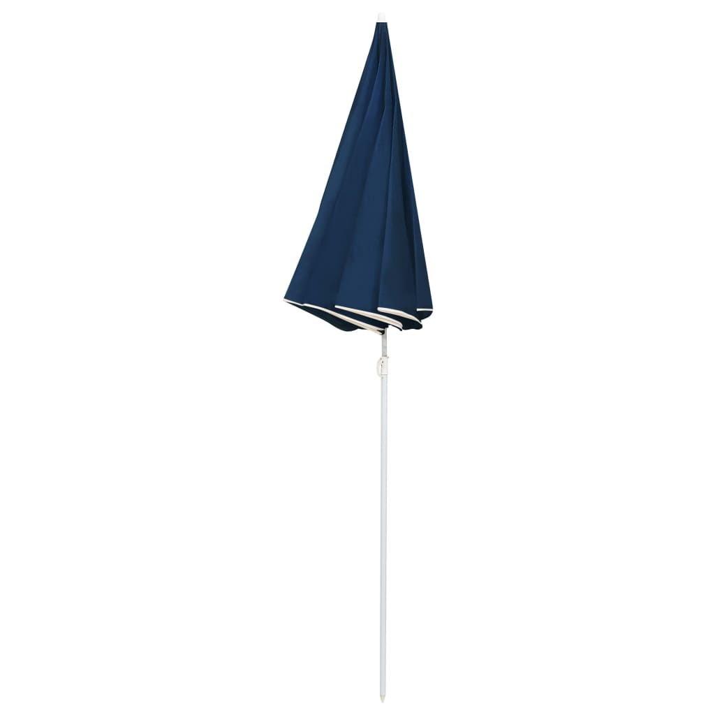 Guarda-sol de exterior com poste de aço 180 cm azul - Image 3