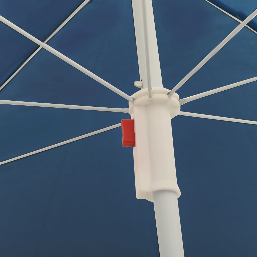 Guarda-sol de exterior com poste de aço 180 cm azul - Image 4
