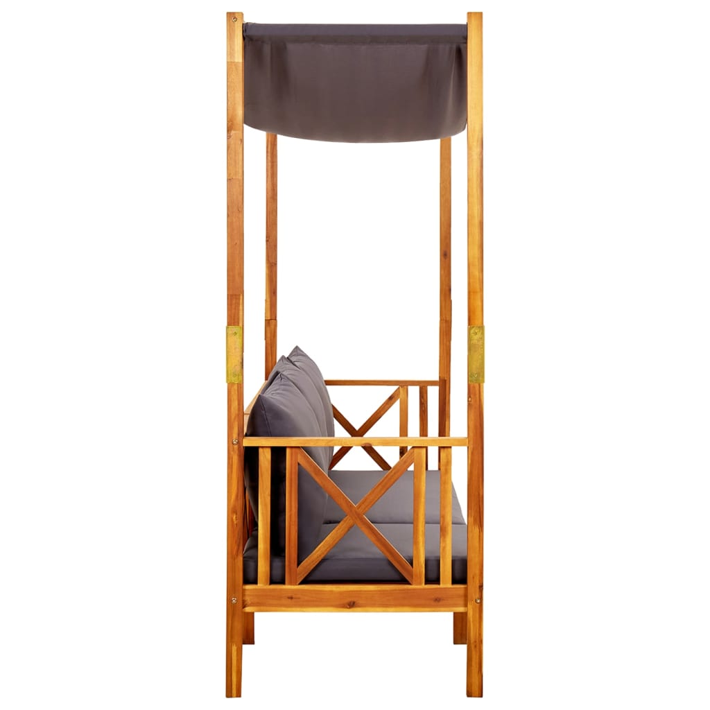 Banco de jardim com mesa e apoios de pés acácia maciça - Image 3
