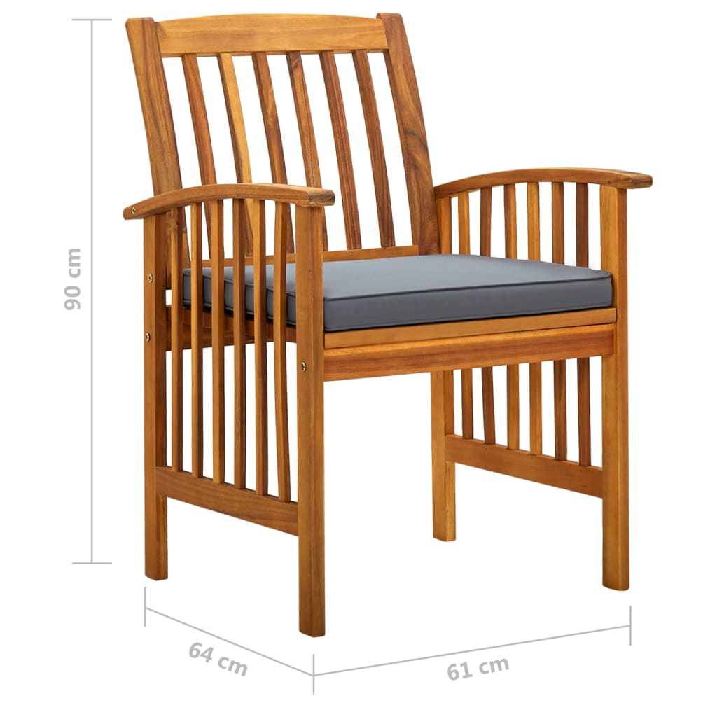 7 pcs conjunto de jantar p/ jardim c/ almofadões acácia maciça - Image 9