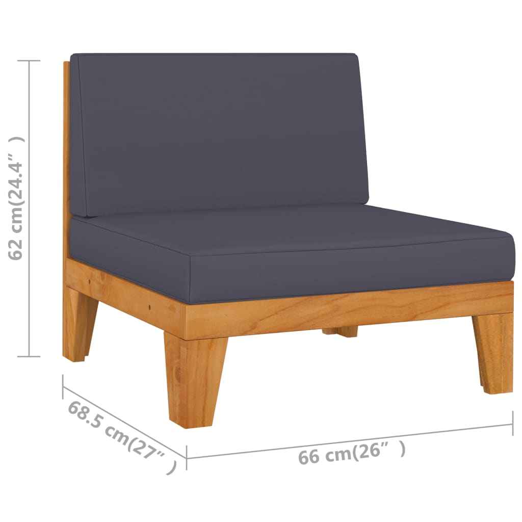 10 pcs conjunto lounge de jardim c/ almofadões acácia maciça - Image 9