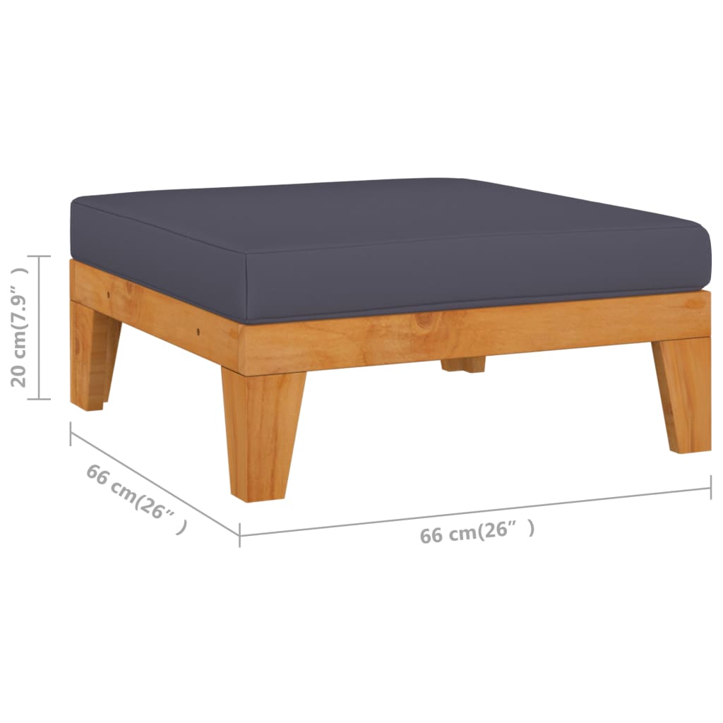 10 pcs conjunto lounge de jardim c/ almofadões acácia maciça - Image 10