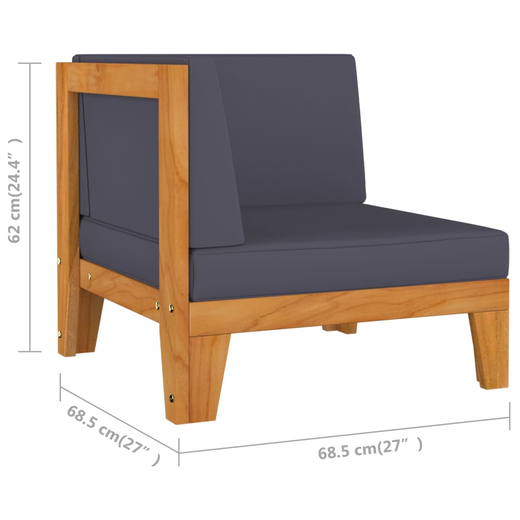 7 pcs conjunto lounge de jardim c/ almofadões acácia maciça - Image 10