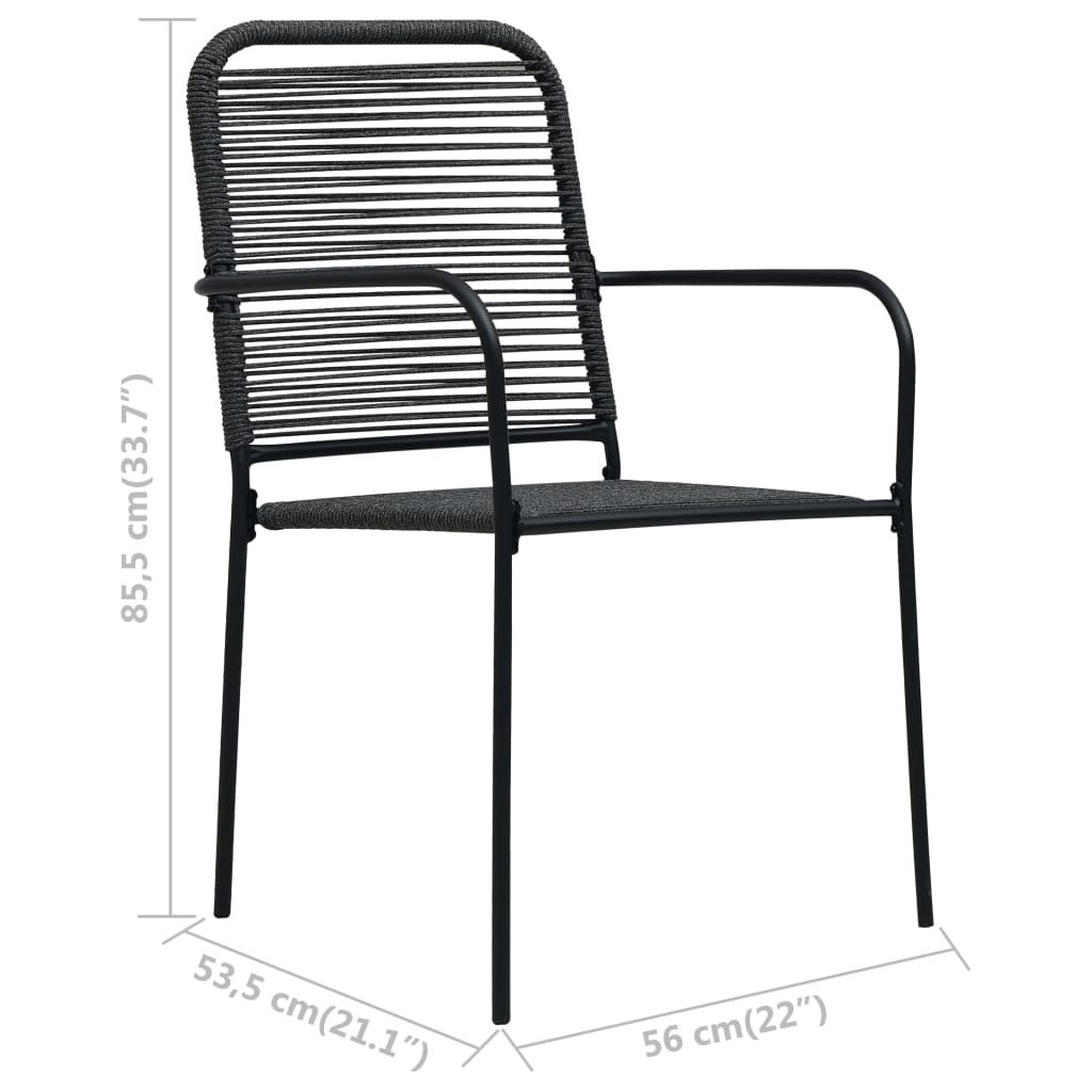 5 pcs conjunto de jantar p/ jardim corda de algodão e aço preto - Image 11