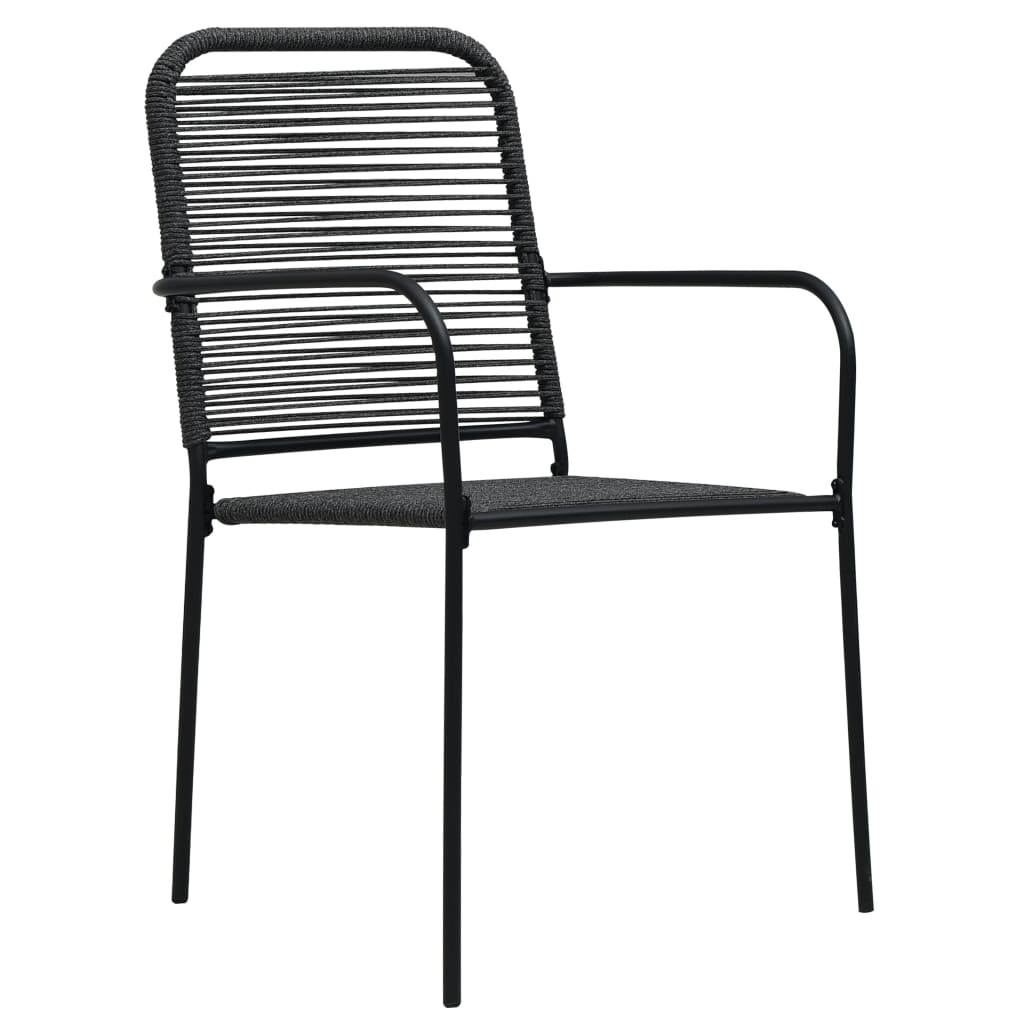 5 pcs conjunto de jantar p/ jardim corda de algodão e aço preto - Image 5