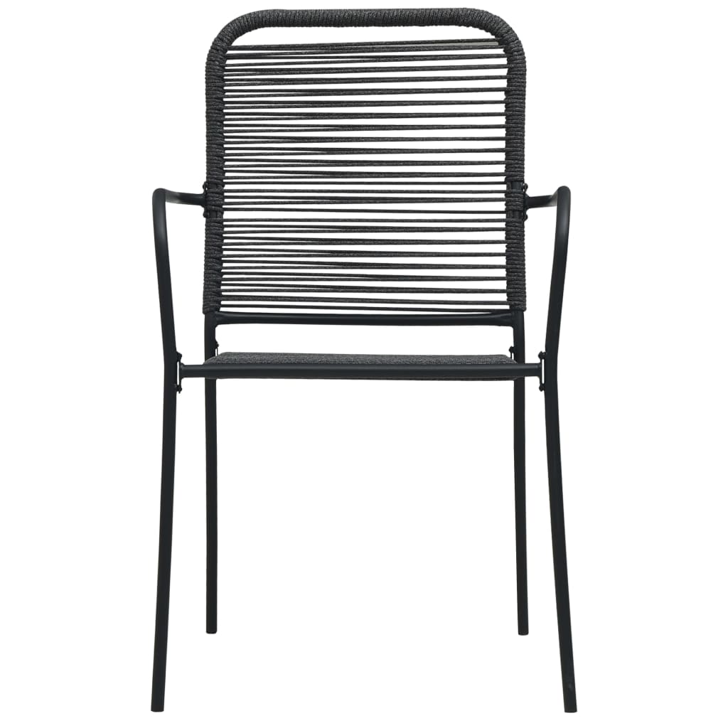5 pcs conjunto de jantar p/ jardim corda de algodão e aço preto - Image 6