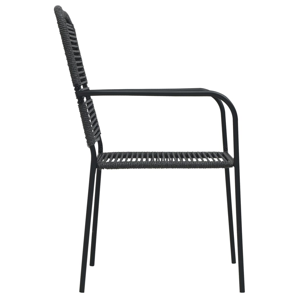 5 pcs conjunto de jantar p/ jardim corda de algodão e aço preto - Image 7
