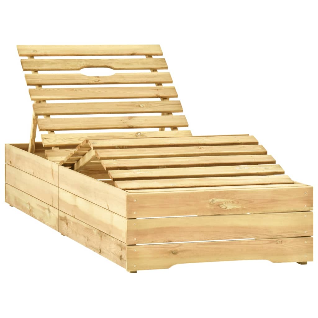 Espreguiçadeira com mesa madeira de pinho impregnada verde - Image 4