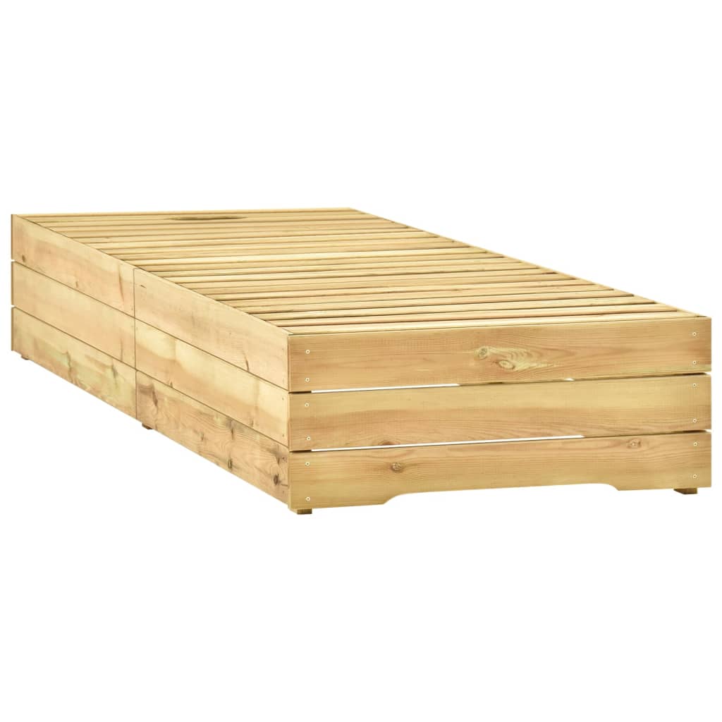 Espreguiçadeira com mesa madeira de pinho impregnada verde - Image 6