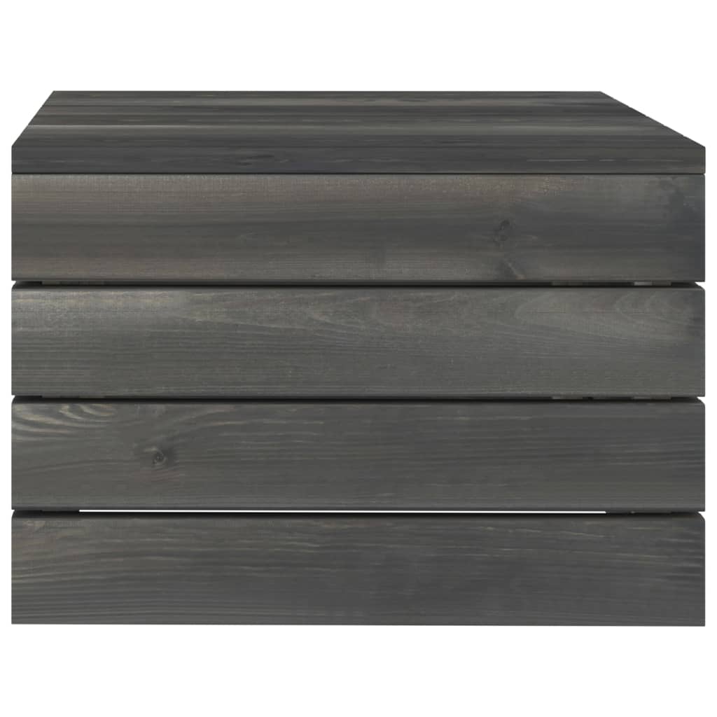 Mesa em paletes para jardim pinho maciço cinzento-escuro - Image 2